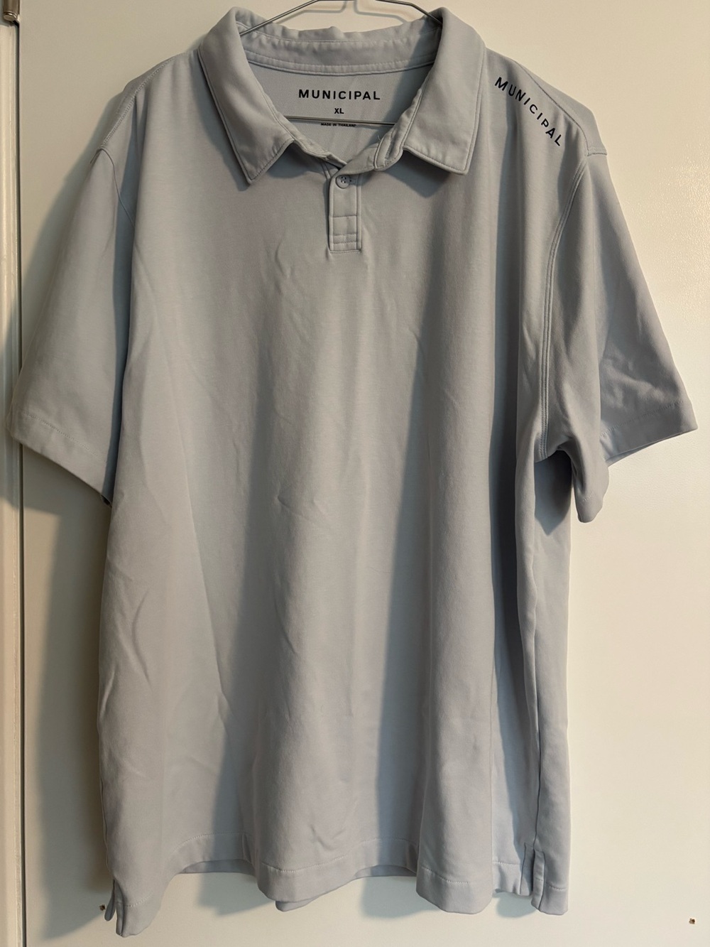 Municipal Short Sleeve Polo Shirt Light Blue Men's XL Classic Casual Top